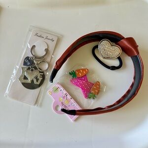 Kids Fashion hair accessories set and Keychains